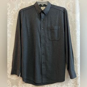 L.L. Bean Gray/Black Houndstooth Button-Down Shirt Size M Traditional Fit EUC